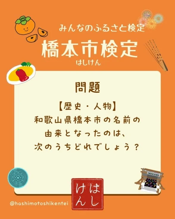 和歌山県橋本市の歴史と人物に関するご当地検定クイズのポスター