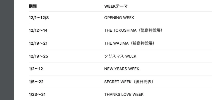 開催スケジュール