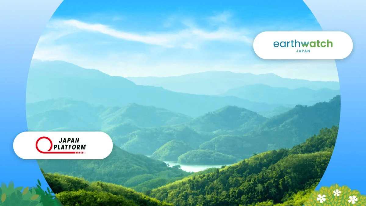 青い空と緑豊かな山々、湖の風景