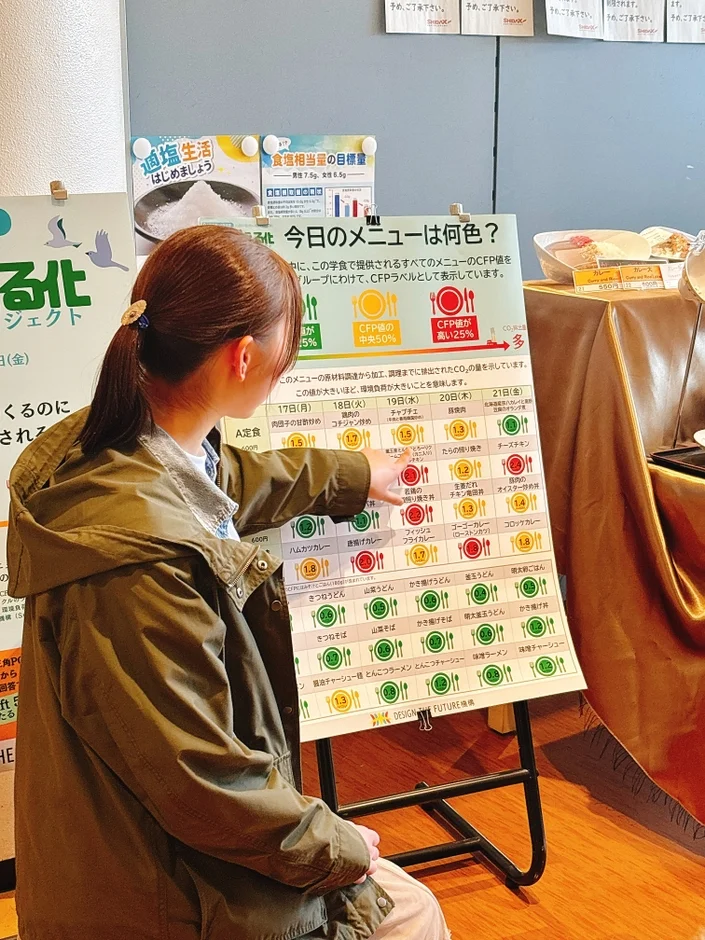 学食のCFP表示メニューボード