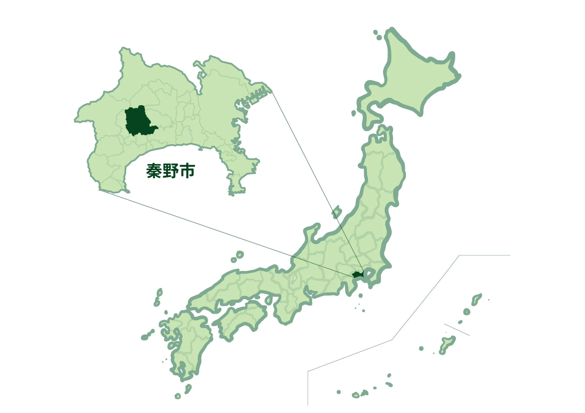 秦野市の地図