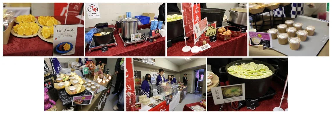 広島の特産品が並ぶケータリング