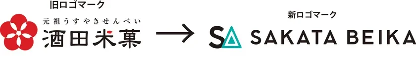 酒田米菓新旧ロゴマーク