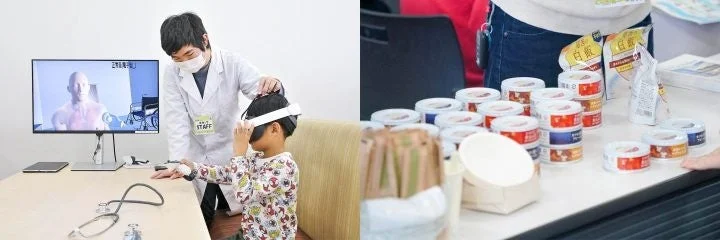 VR医療シミュレーションと食品展示ブース