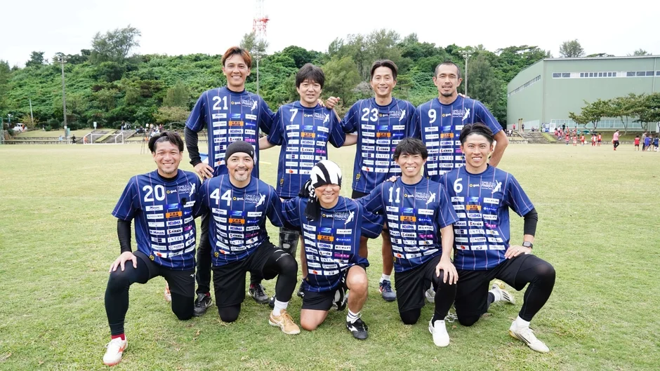 サッカーイベントでの集合写真