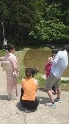 着物での撮影風景