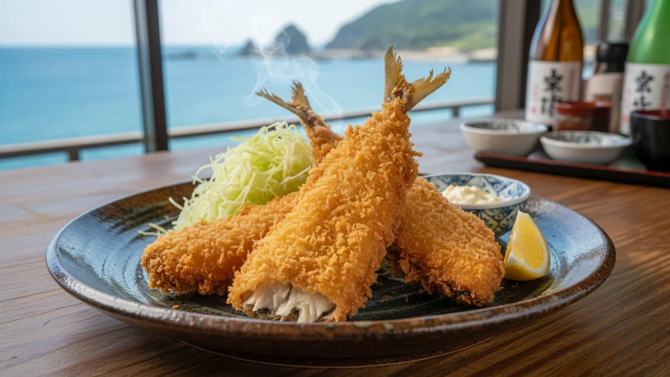 揚げたての魚フライの盛り合わせ