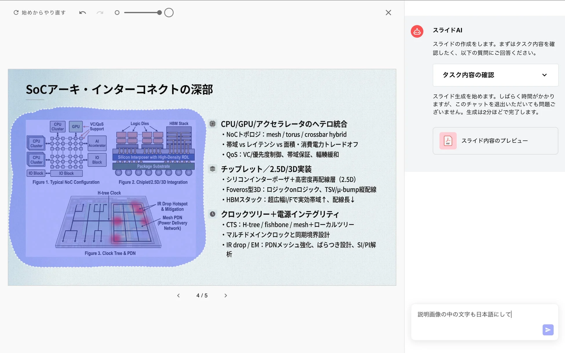 スライドAIの作成画面