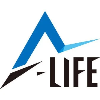 ロゴ,企業ロゴ,ブランド,デザイン,抽象,三角形,青,黒,A-LIFE