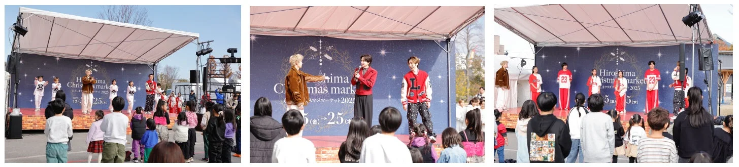 クリスマスマーケットでのダンスパフォーマンス