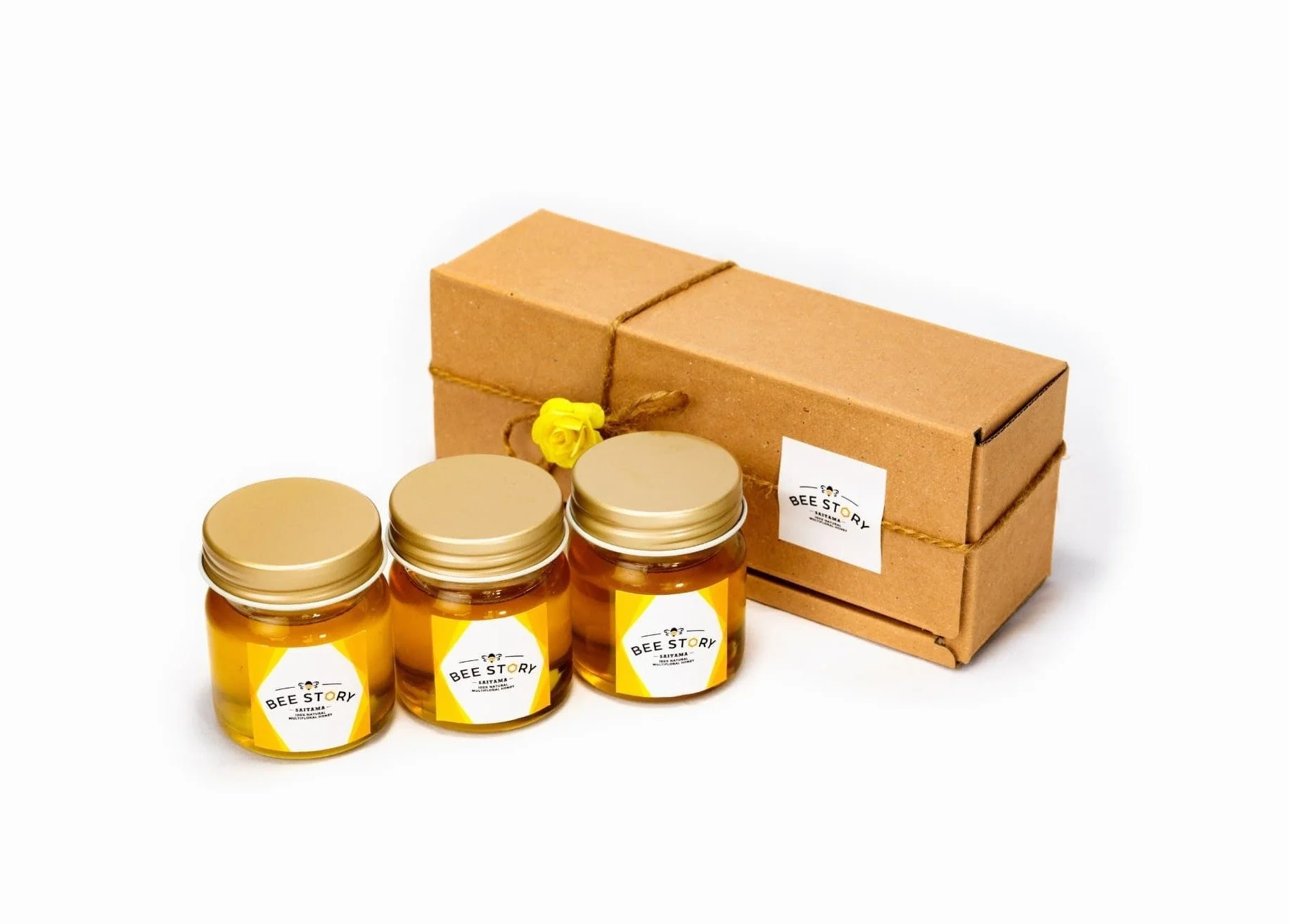 はちみつ瓶3個とギフトボックス