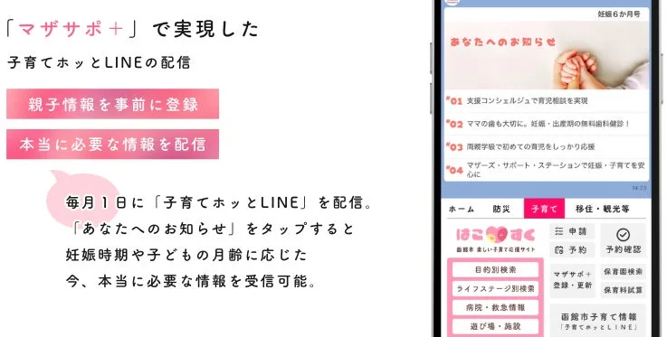 函館市の子育てホットLINEの紹介