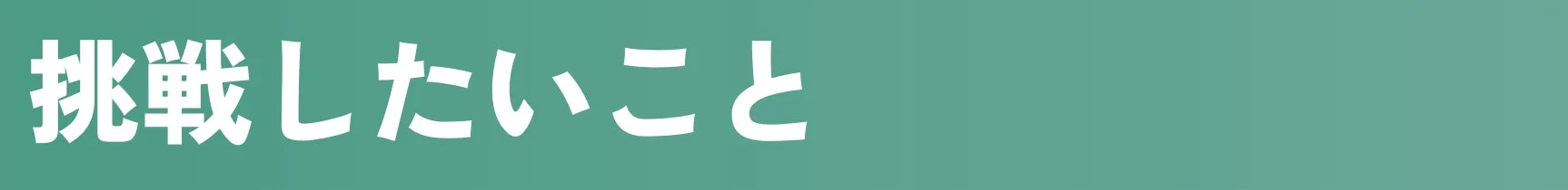 挑戦したいこと
