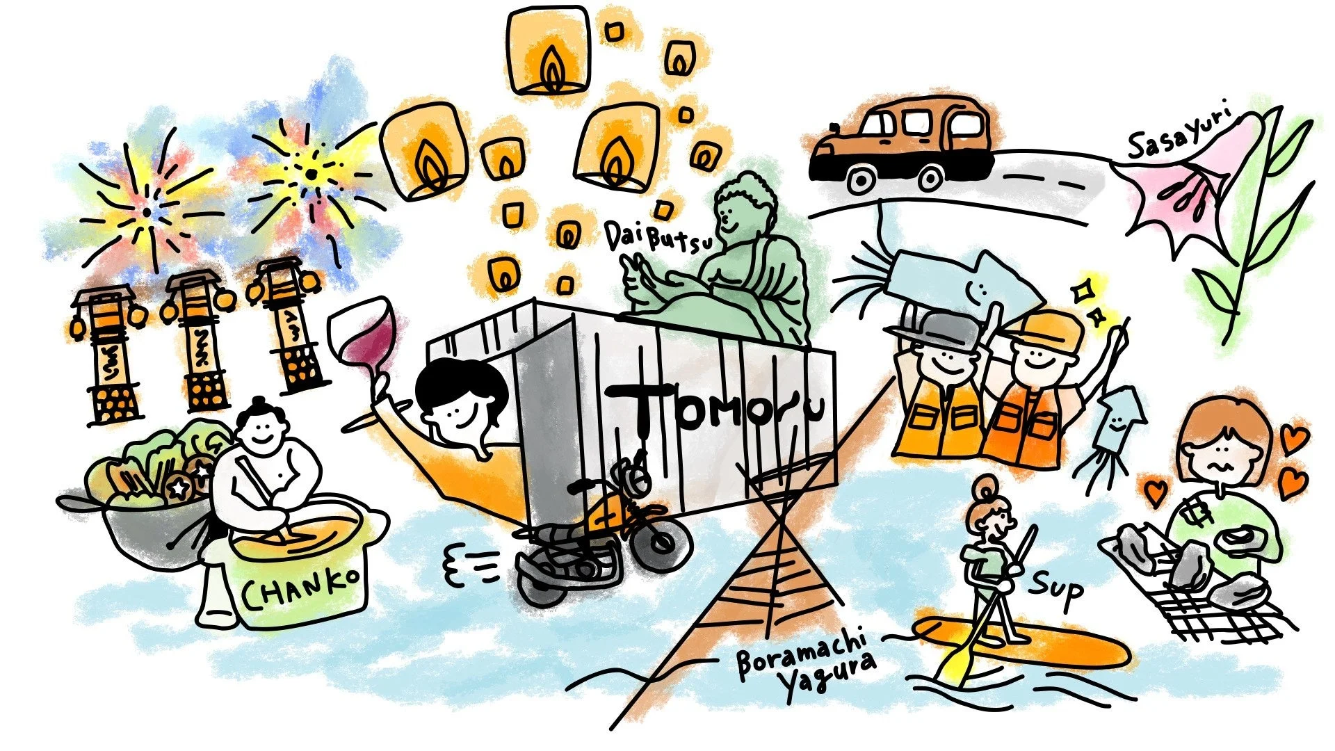 日本の文化や行事を描いたイラスト