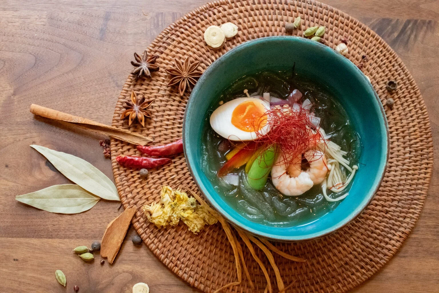 麻辣湯の俯瞰写真