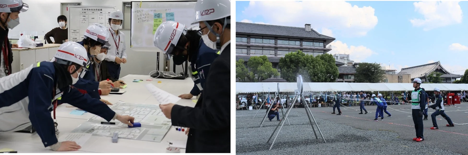 災害対策本部での会議風景