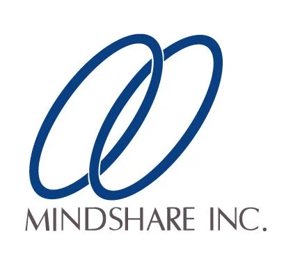 ロゴ,企業ロゴ,MINDSHARE INC.,オーバル,リング,連結,青,シンプル,デザイン