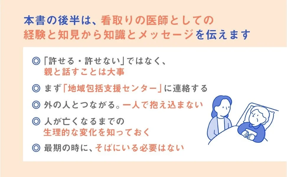 本書の後半は、看取りの医師としての経験と知見から知識とメッセージを伝えます