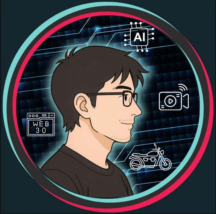 眼鏡をかけた男性の横顔が描かれたデジタルイラストのプロフィール画像