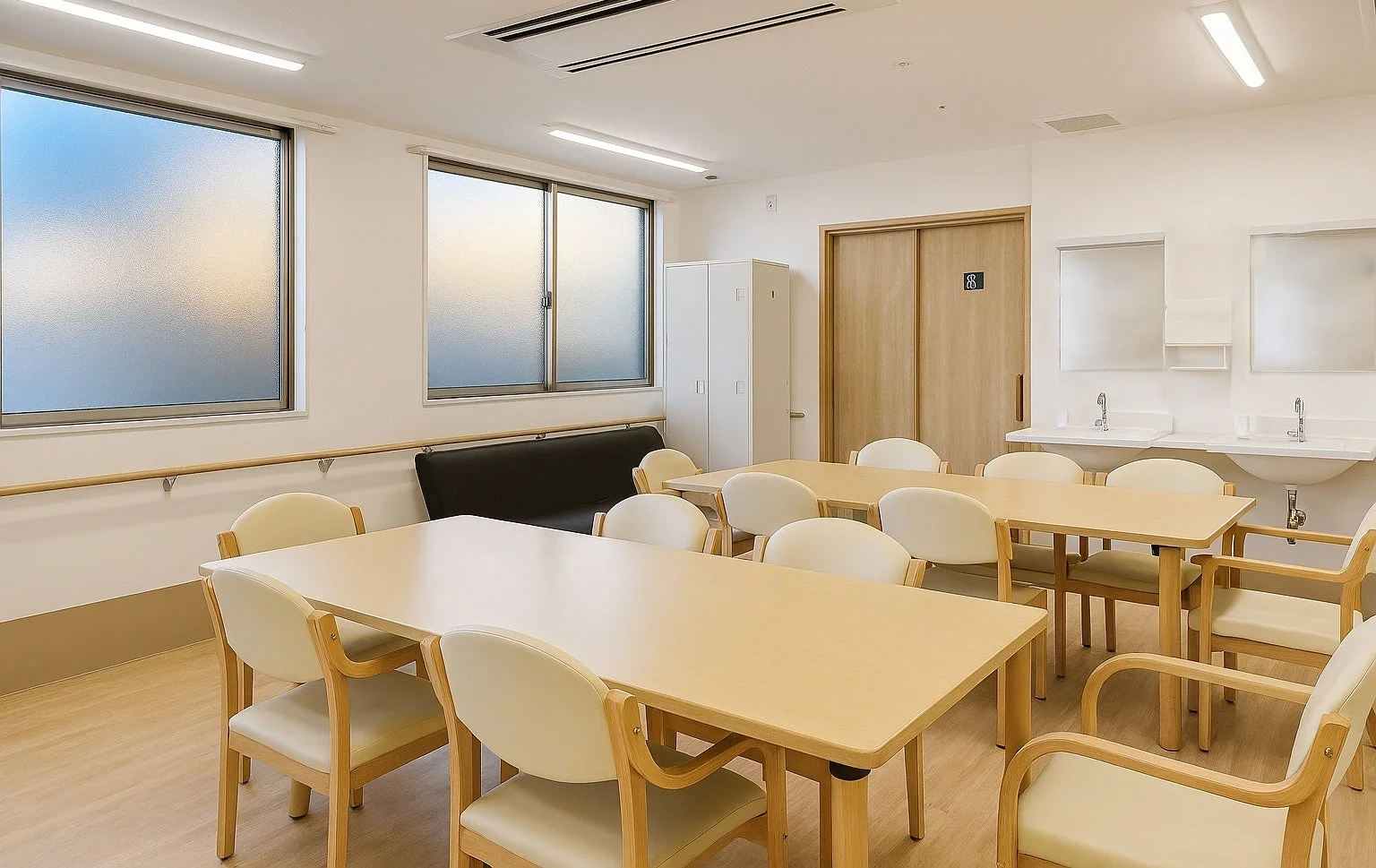 明るく清潔感のある共同スペース