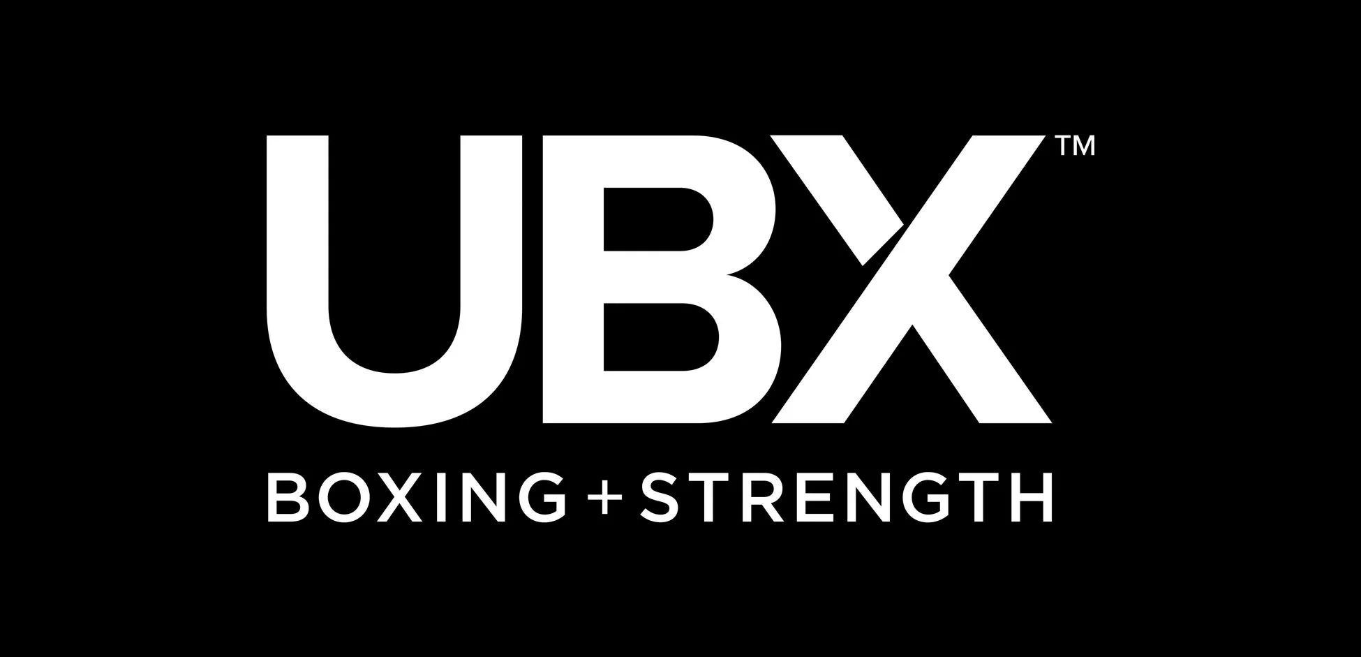 黒い背景に白字で「UBX™」と「BOXING + STRENGTH」と書かれたロゴ画像