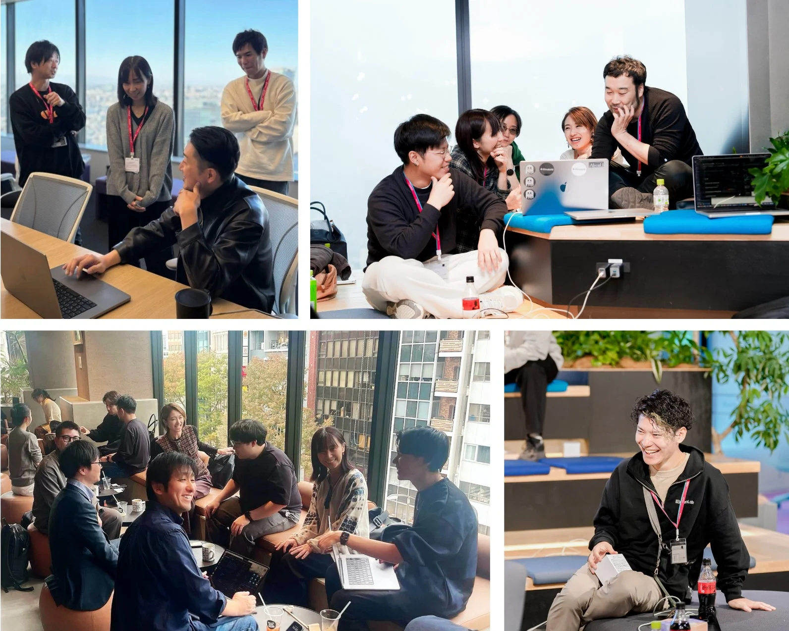 オフィスやコワーキングスペースでの共同作業の様子