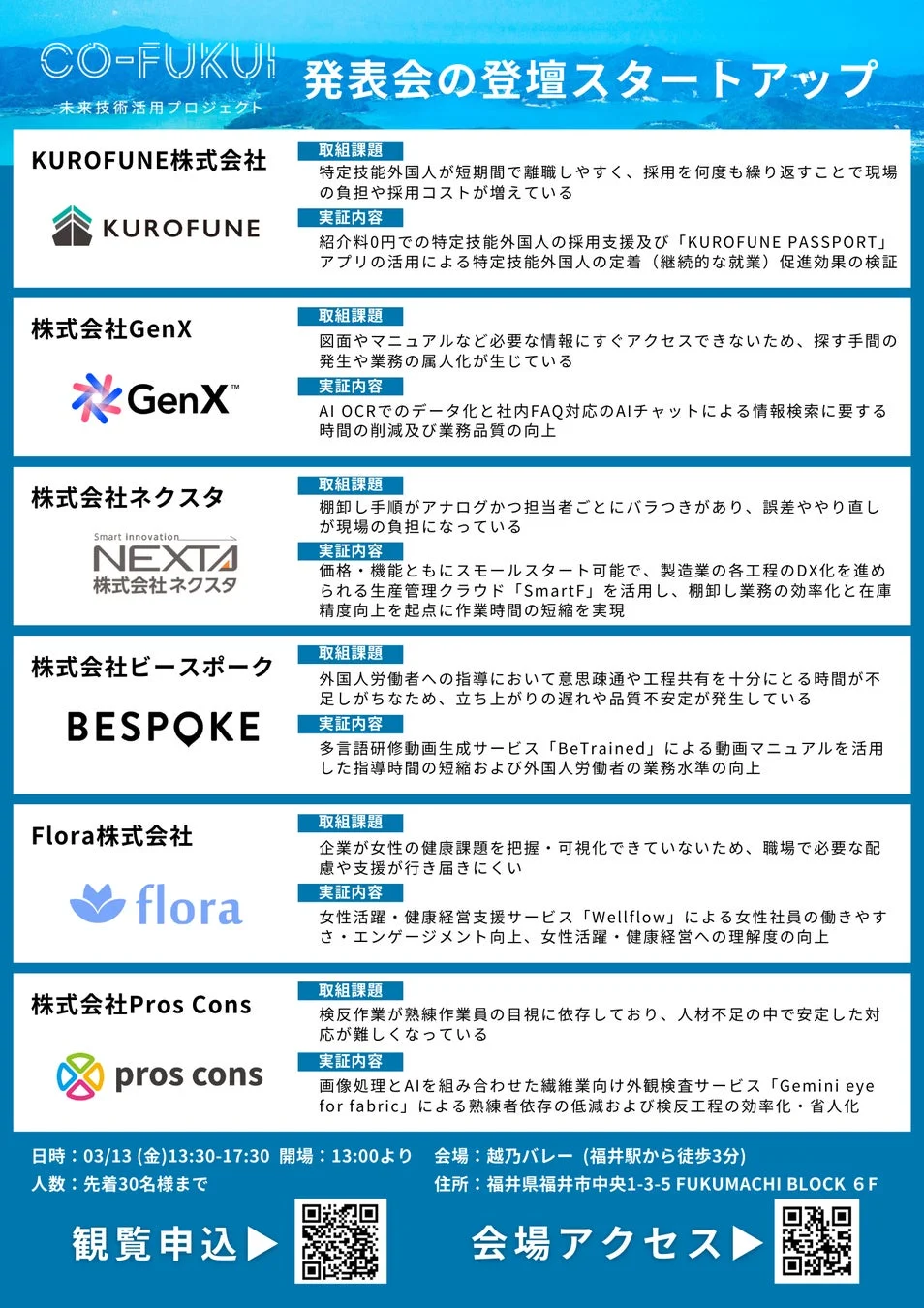 成果発表を行う企業