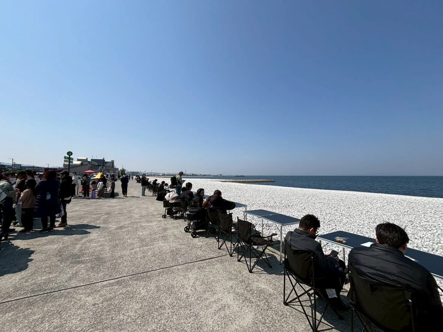 ビーチでくつろぐ人々