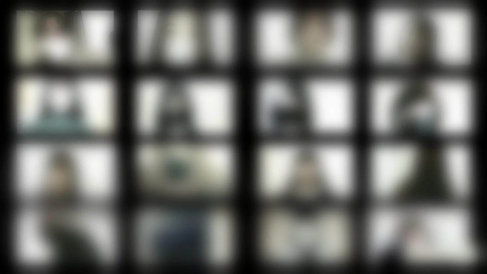 複数の人物の顔がぼかされた状態でグリッド状に配置