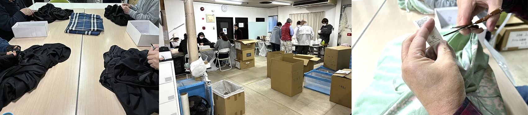仕分け作業の様子