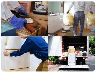 引越し、不用品回収の様子