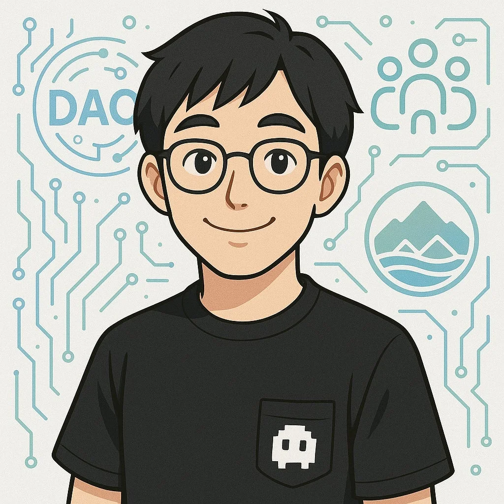 眼鏡をかけた笑顔の男性のアバターイラスト