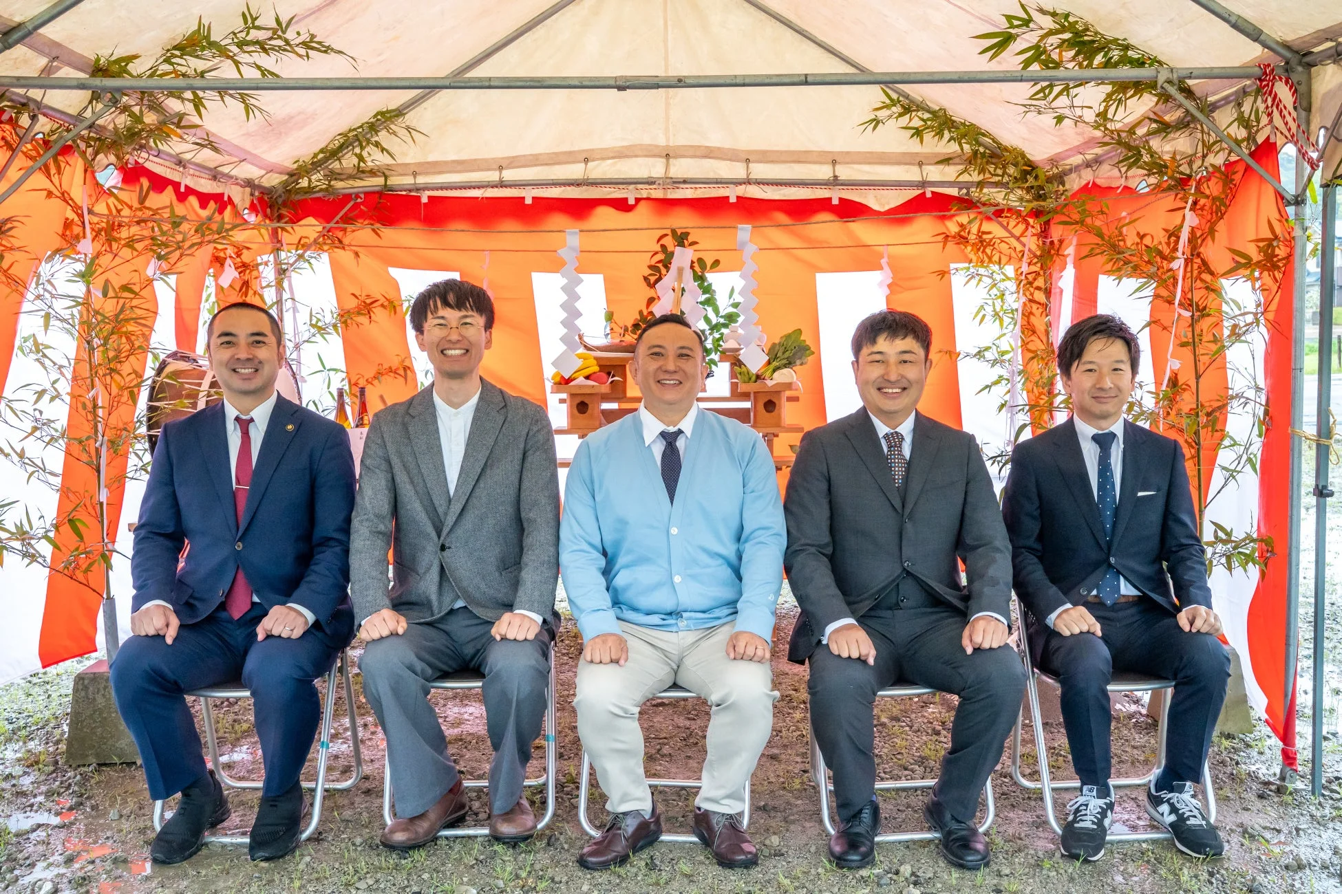 記者発表会での地鎮祭の様子