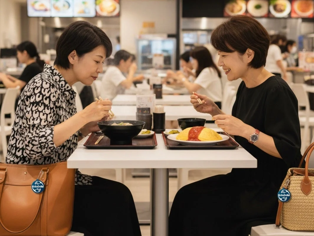 フードコートでランチを楽しむ女性たち