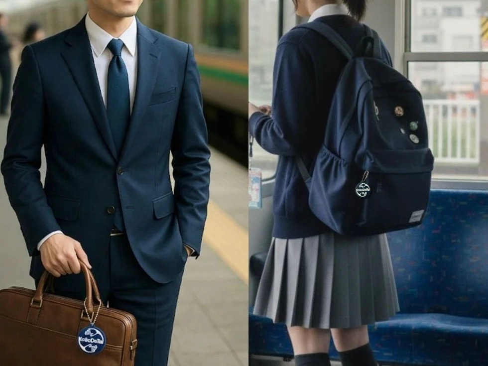 電車内のビジネスマンと学生